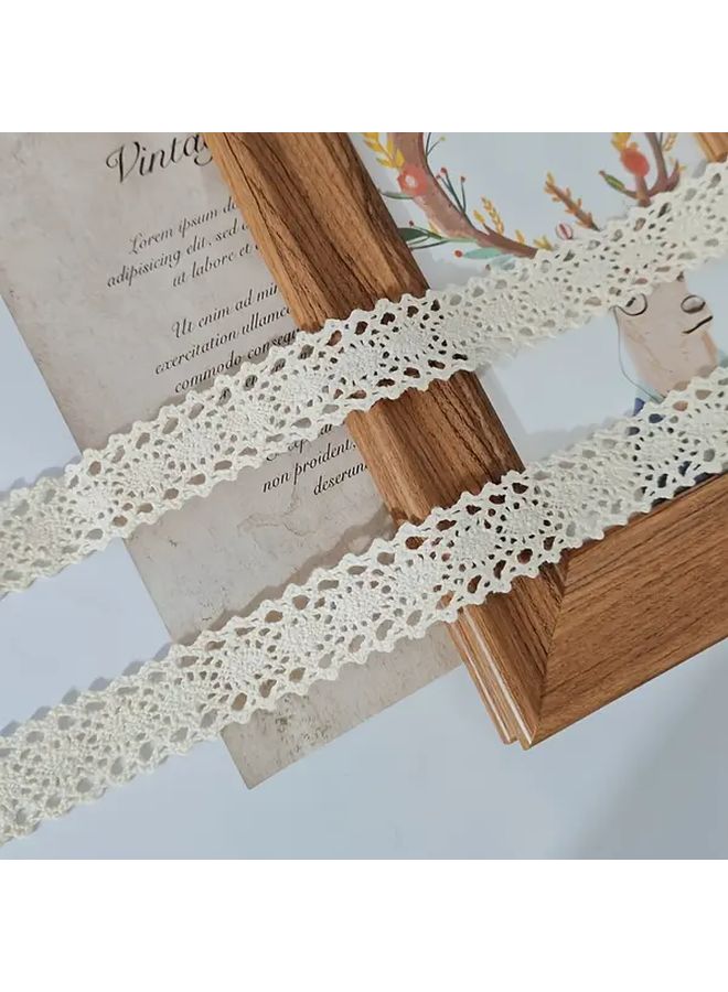 5 Yards White Ivory 100 Lace Trim 2cm Wide Floral Pattern For Crafts Sewing Scrapbooking - Image 5